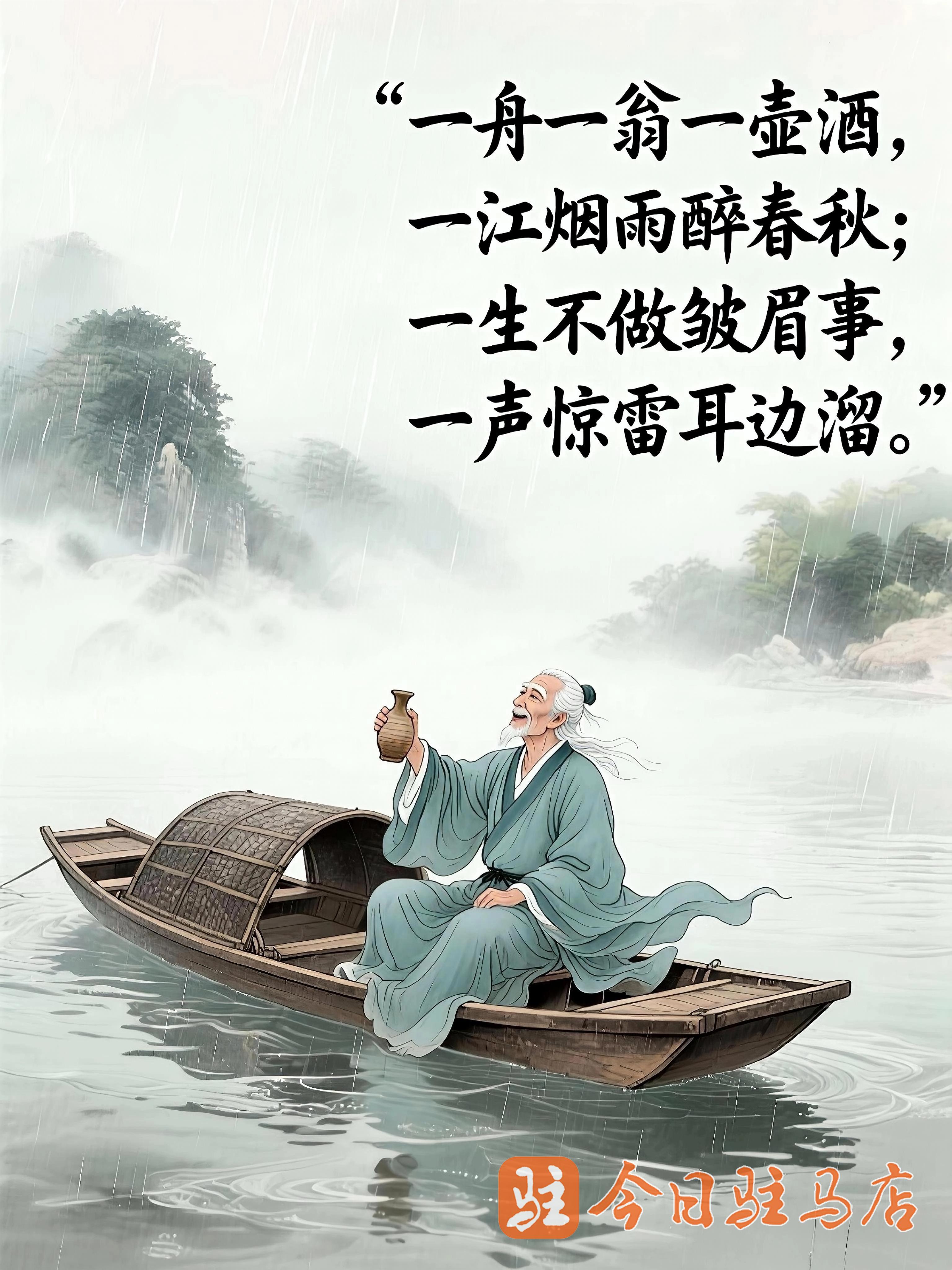 题江上渔翁