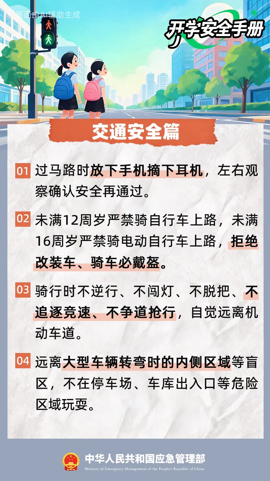开学啦，20条安全提示转给师生家长！